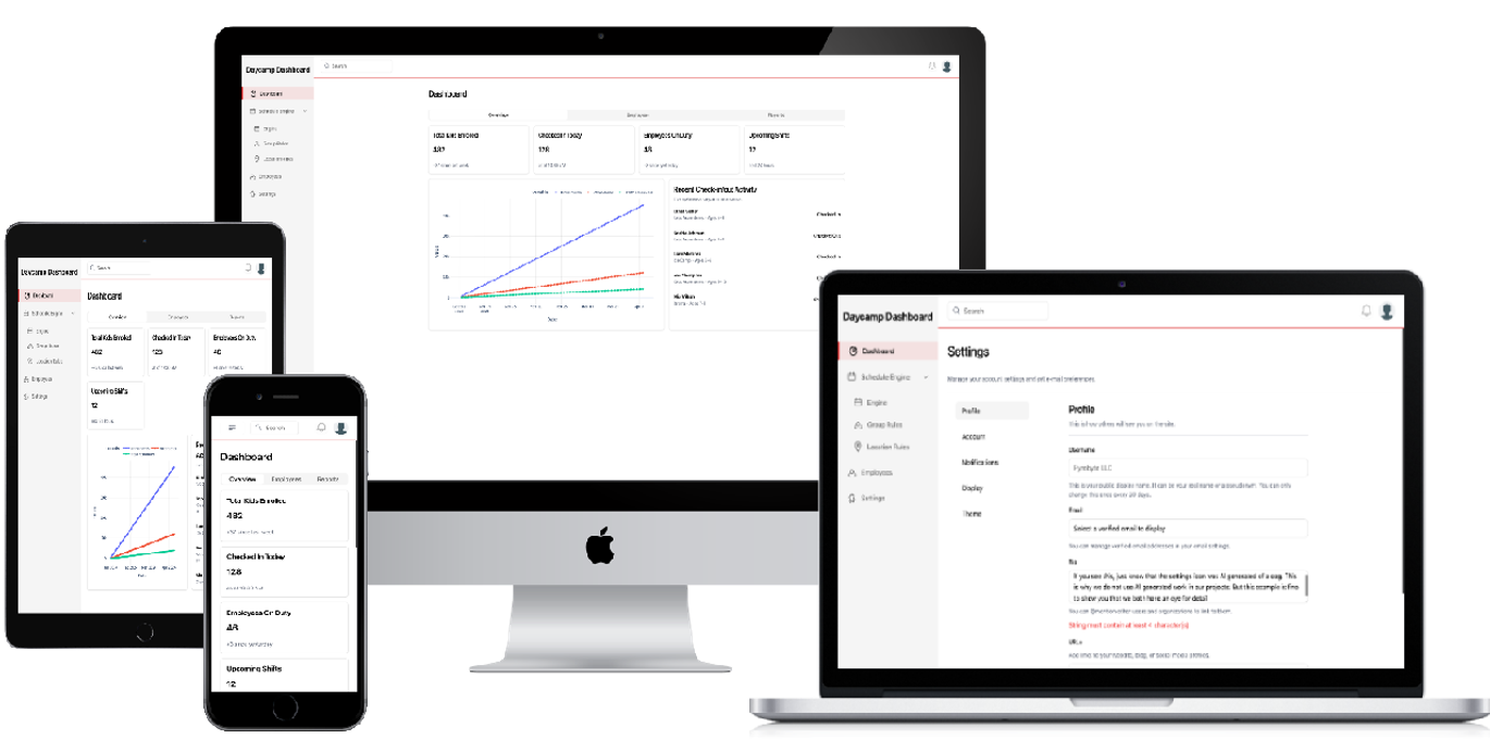 An image mockup of the pyrobyte website on a phone, tablet, laptop, and desktop.