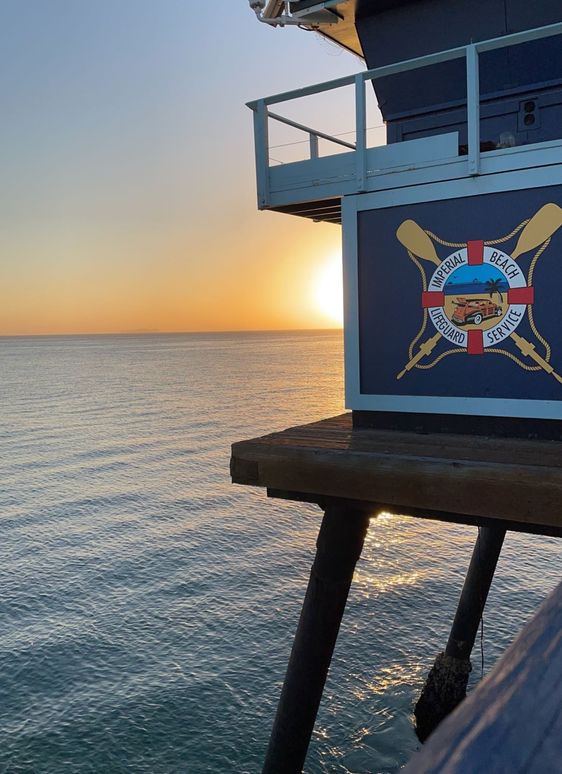 image of the Imperial Beach dock at sunset
