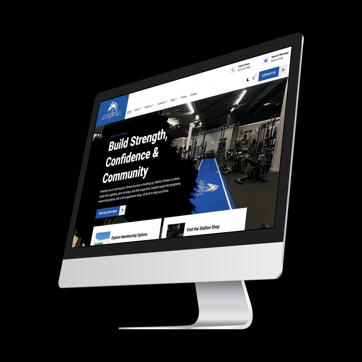 image of a desktop with the same website on it. This shows an example of a website on a computer